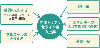 図：血中トリグリセライド値の上昇